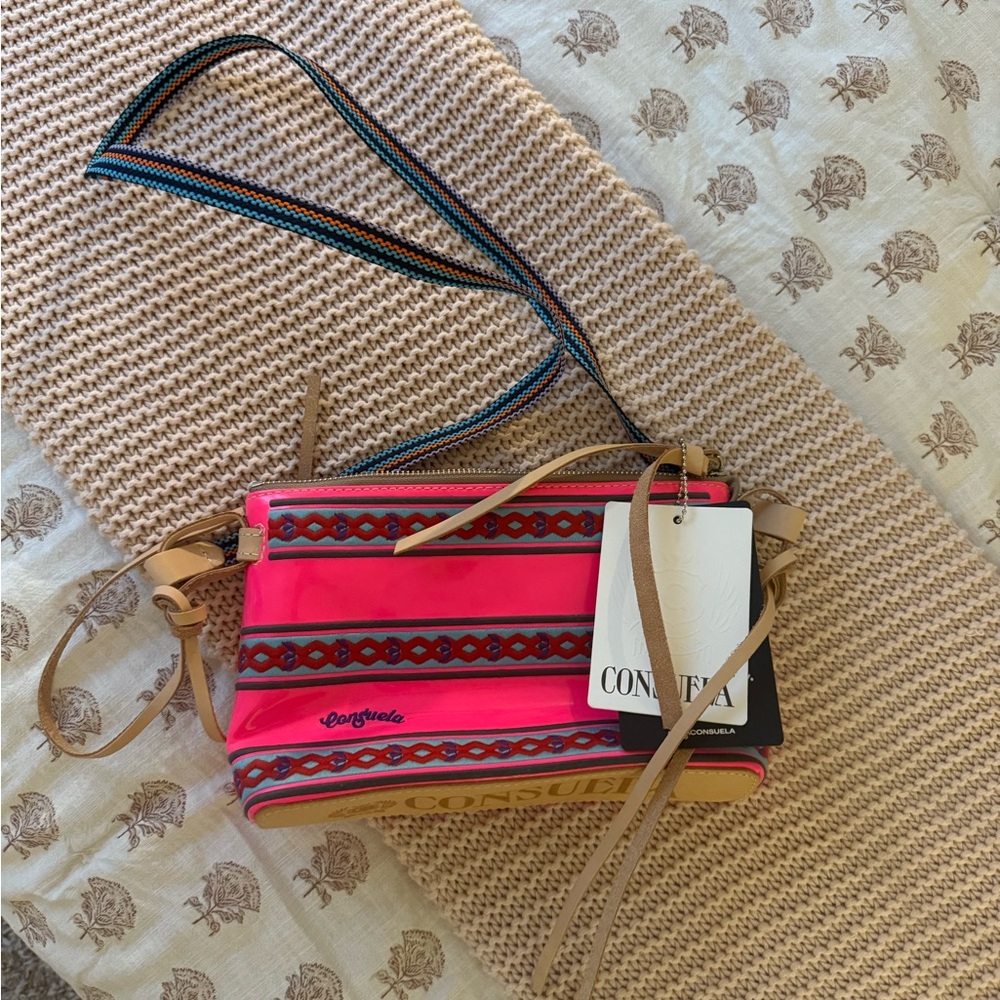 Consuela Pink and Tan Crossbody Bag with Glamorous Design